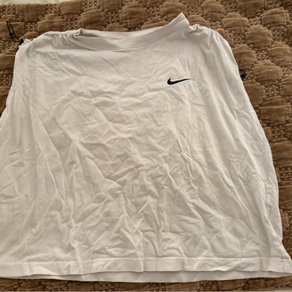 Nike White Crop Top with side cinches
